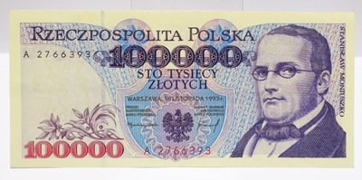 100000 100 000 ZŁ ZŁOTYCH 1993 SERIA A I/I- AAAAAA