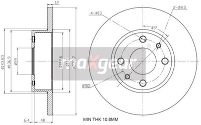 MAXGEAR 19-1010 ДИСК ГАЛЬМІВНИЙ