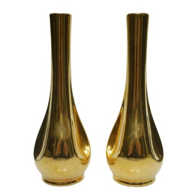 PARA ZŁOTYCH WAZONIKÓW VINTAGE - CROWN DEVON