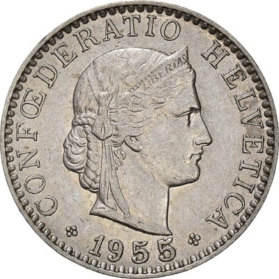 Moneta, Szwajcaria, 20 Rappen, 1955