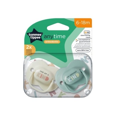 Tommee Tippee zestaw 2 smoczków 6-18m Anytime