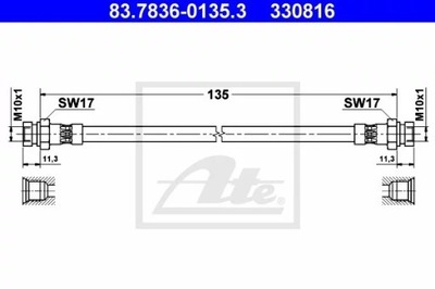 ATE 83.7836-0135 ПАТРУБОК ГАЛЬМІВНИЙ ЕЛАСТИЧНИЙ