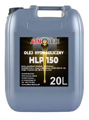 ALYVA HIDRAULINIS HM/HLP 150 20L - HLP 150 - VG150 -DIN 51524 CZ.2 HLP150 