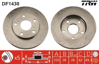 ДИСК ТОРМОЗНОЙ TOYOTA ПЕРЕД CAMRY DF1430