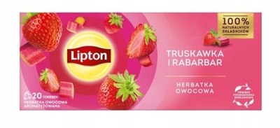 Herbata Lipton owocowa Truskawka i Rabarbar 20 szt
