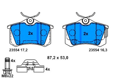 КОЛОДКИ ГАЛЬМІВНІ CITROEN ЗАД C4 DS4 1,2-2,0 09- AT