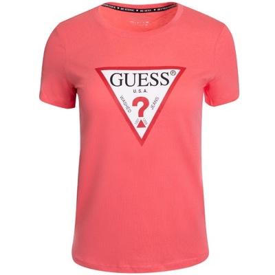 GUESS KOSZULKA DAMSKA T-SHIRT RÓŻOWA r. S