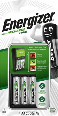 Ładowarka AA AAA Energizer Maxi + 4x accu HR6 2000 mAh