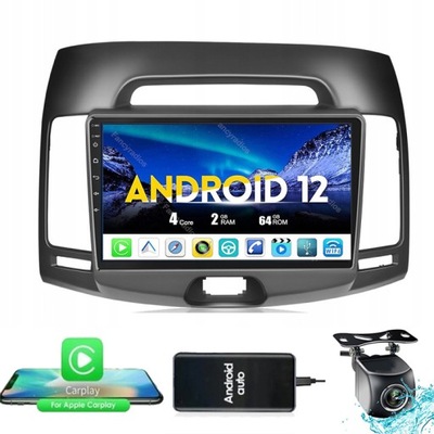 RADIO NAVEGACIÓN GPS HYUNDAI ELANTRA 2007-2010 ANDROID CARPLAY WIFI 2GB 64GB  