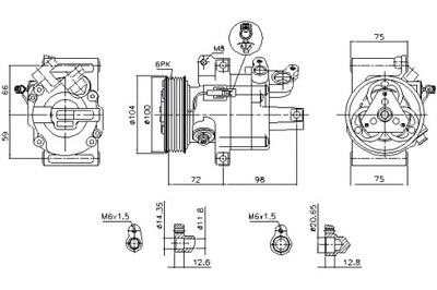 NISSENS COMPRESOR DE ACONDICIONADOR CITROEN C1 PEUGEOT 107 TOYOTA AYGO 1.0  