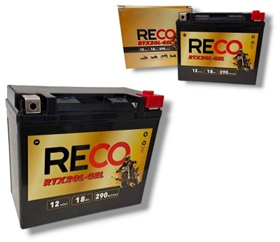 BATTERY FOR MOTORCYCLE ZELOWY RECO RTX20L-GEL YTX20L 12V 18AH 290A  