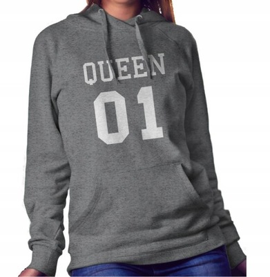 Bluza z kapturem KING QUEEN PARY-02 szara r.S