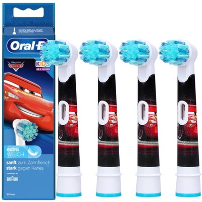 4x Końcówki do szczoteczki Oral-b EB10 kids stages Auta Cars dla dzieci