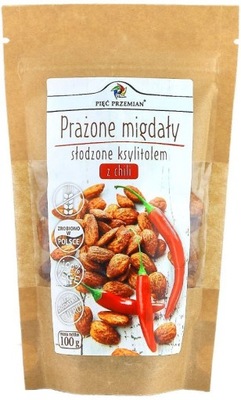 MIGDAŁY PRAŻONE Z CHILI SŁODZONE KSYLITOLEM BEZGLU