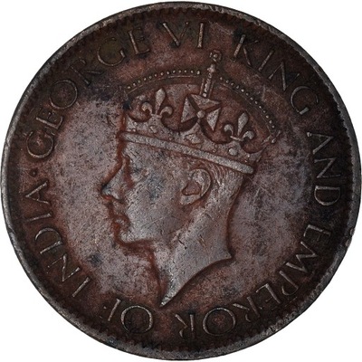 Moneta, Cejlon, George VI, Cent, 1945, VF(30-35),