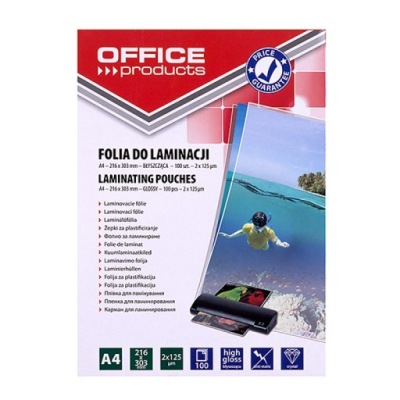 FOLIA DO LAMINACJI OFFICE PRODUCTS A4 125MIC 100SZT
