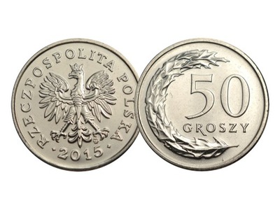 50 groszy 2015 r. stan menniczy z woreczka