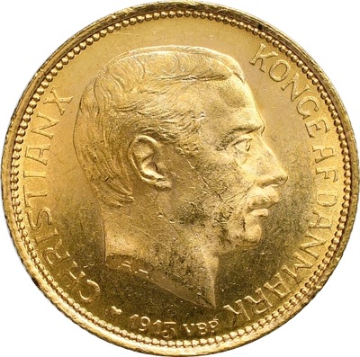 Dania, 20 koron 1913, Christian X, st. 1