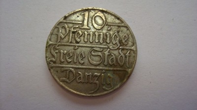 10 fenigów 1923 Gdańsk WMG stan 3