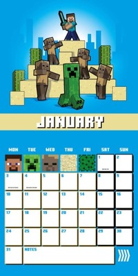 Minecraft oryginalny kalendarz ścienny 2022 rok