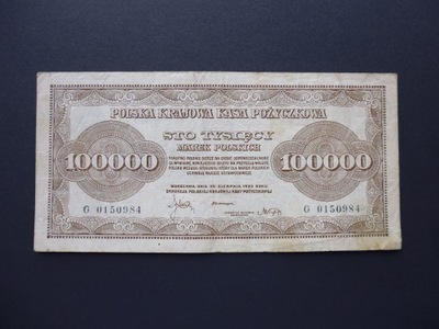 B1010. 100 000 Marek Polskich 1923 seria G .