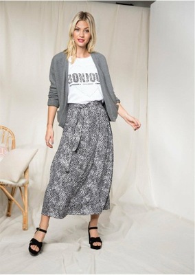 3B8C03 BONPRIX SPÓDNICA Z WIĄZANYM PASKIEM WZORZYSTA 36