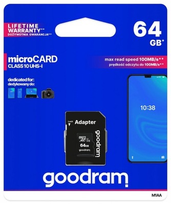 GOODRAM 64GB KARTA MICRO SD DO APARATU + ADAPTER