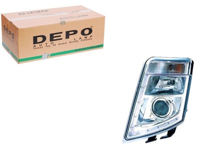 Depo фара h7/led механический цвет вкладыш хром фото №1