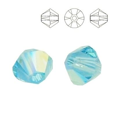 5328 MM 8 Swarovski XILION Bicone AQUAMARINE AB