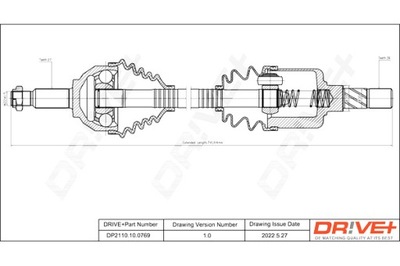 DRIVE+ ПОЛУОСЬ ПРИВОДНАЯ RENAULT TRAFIC 06- L