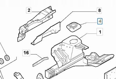 Góra чашка кронштейн fiat panda ii оригинальный номер 46848913 фото №1