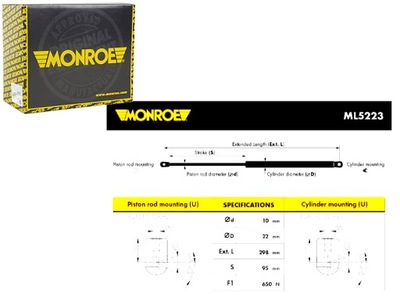 AMORTIGUADOR TELESCOPIO DE TAPA IZQUIERDA/DERECHA AUDI A4 B6 A6 C5 BERLINA 01.97-01.05 MONROE  