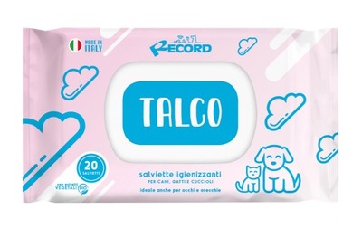 Nawilżane chusteczki do pielęgnacji do oczu uszu dla psa 20 sztuk Talc