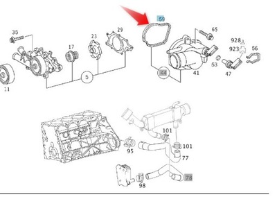 FORRO TERMOSTATO MERCEDES OM646 A6112030380  