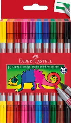 Flamastry dwustronne Faber-Castell 10 kolorów