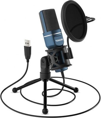 MIKROFON USB ZE STOJAKIEM I FILTREM POP TONOR IMAC PC