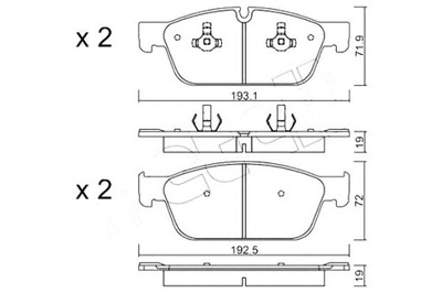 METELLI КОЛОДКИ ТОРМОЗНЫЕ ПЕРЕД MERCEDES ML W166 11