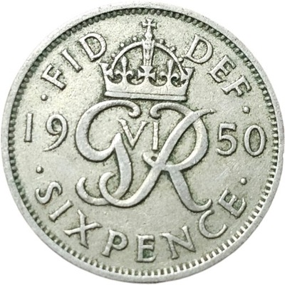six pence 1950 Wielka Brytania