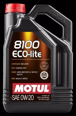 MOT108535/OLE МАСЛО MOTUL 0W-20 8100 ECO-LITE 4L