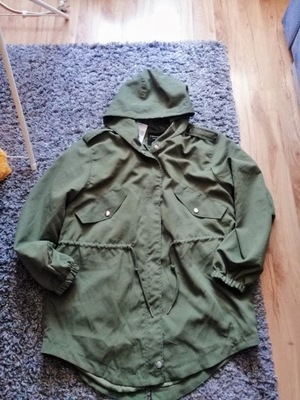 Kurtka parka khaki kaptur Roz 42 Nowa