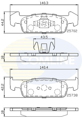 ZAPATAS DE FRENADO COMLINE /PRZOD/ DACIA SANDERO 13-/LOGAN 12-/STEPWAY/TWINGO  