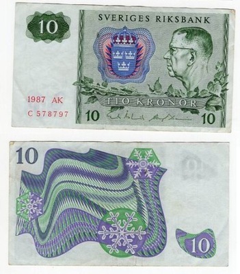 SZWECJA 1987 10 KRONOR