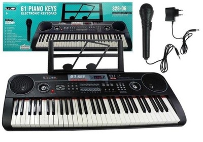 Keyboard organy 328-06 mikrofon zasilacz