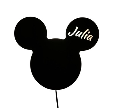 lampka nocna 37cm Myszka miki Mickey Mouse + Imię