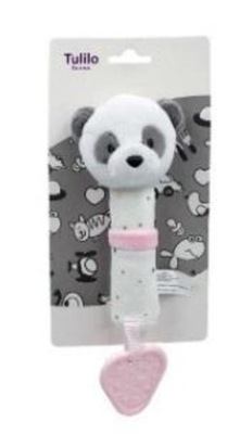 Panda różowa z dźwiękiem 17 cm