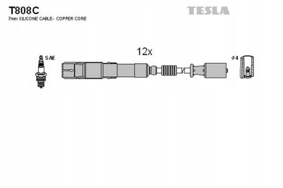 TESLA BLATNÁ T808C КОМПЛЕКТ ТРУБОК ZAPŁONOWYCH