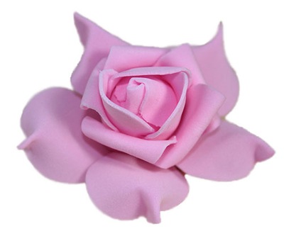 -MARGUT- Spinka ozdobna róża kwiat z pianki jasny róż różowa