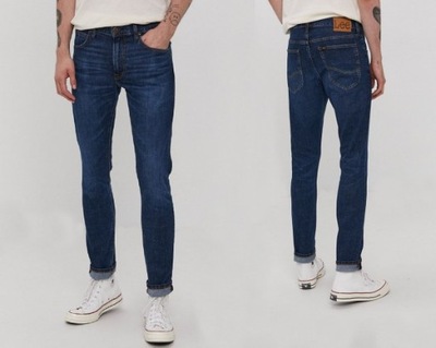 LEE LUKE spodnie jeansowe rurki męskie DK WORN KANSAS W30 L32