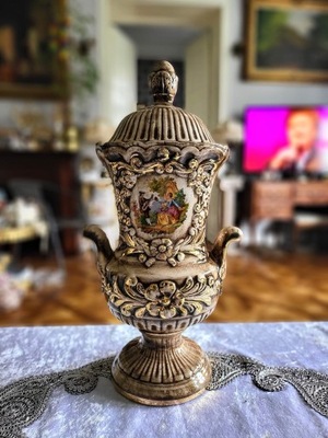 Porcelanowy Włoski Amfora , Waza ,Włoska Porcelana