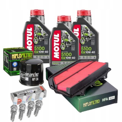 Filtr SUZUKI GSXR 750 L1 L2 L3 Olej Motul 5100 NGK